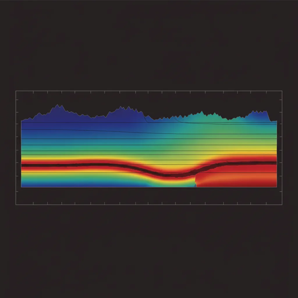 2D electrical resistivity tomography cross-section with topography
